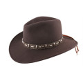 Brown Cowboy Style Fashion Felt Hat with Big Brim (CW0006/08)